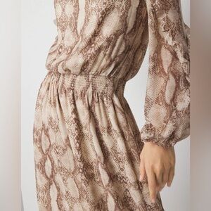 White House Black Market Long Sleeve Ruffle Dress